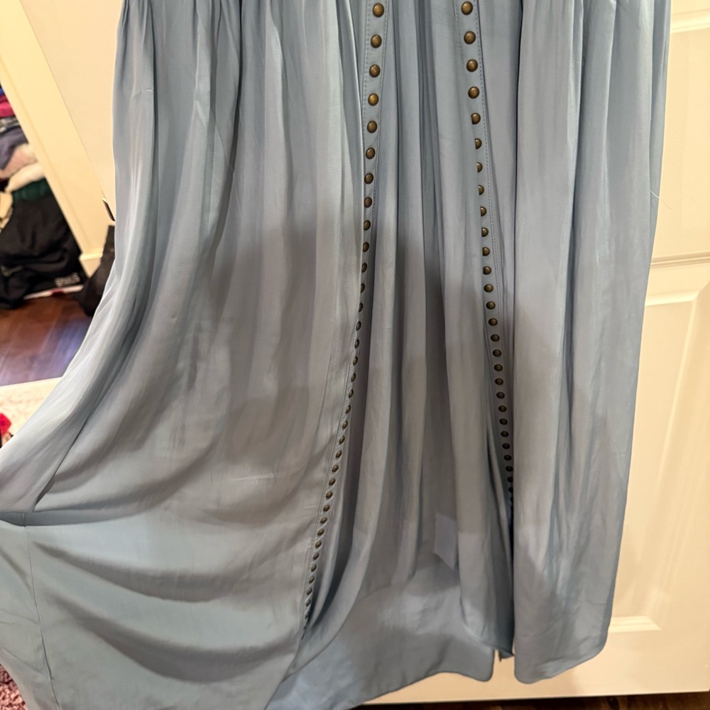 Ramy Brook Mel High Neck Midi Dress Blue size Small - Picture 8 of 12